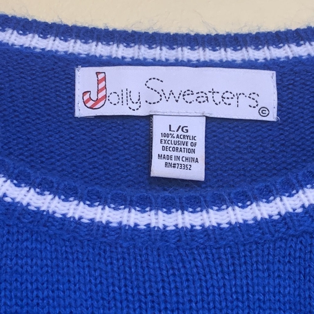 Jolly Sweaters | Blue “Bro Where’s The Party”Holiday Reindeer Unisex Sweater L - Picture 9 of 17